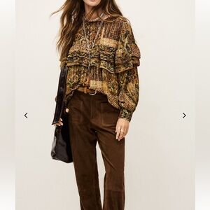 ba&sh Patchwork Floral Blouse - Brown